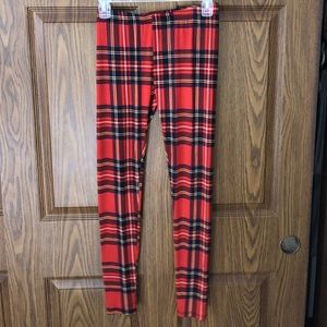 AMERICAN THREADS: plaid print leggings